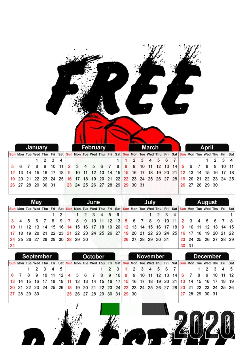  Free Palestine for A3 Photo Calendar 30x43cm