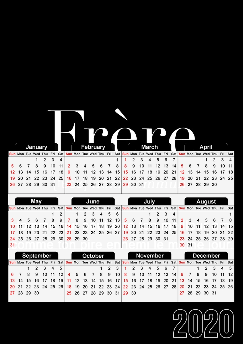  Frere Definition for A3 Photo Calendar 30x43cm