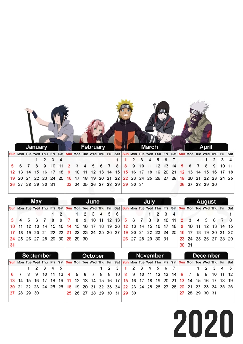  Friends parodie Naruto manga for A3 Photo Calendar 30x43cm