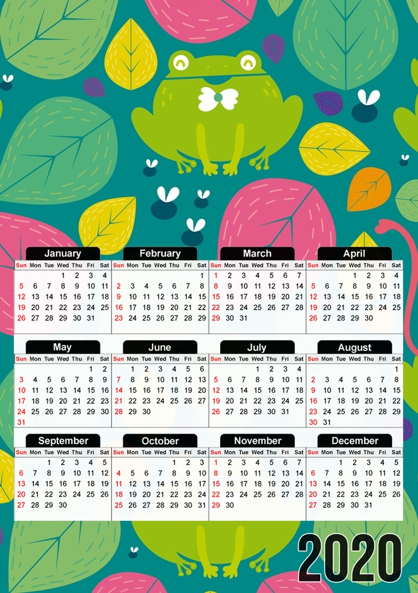  Frogs and leaves for A3 Photo Calendar 30x43cm