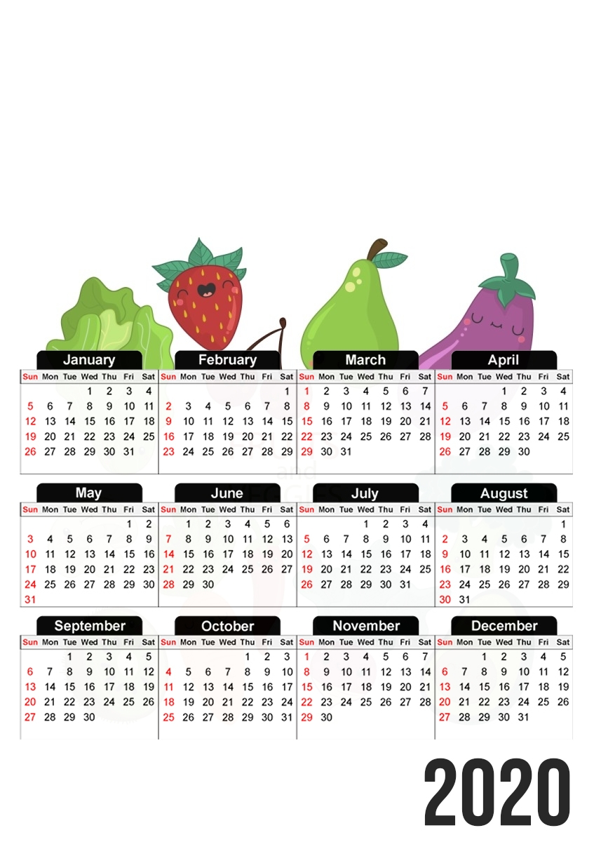  Fruits and veggies for A3 Photo Calendar 30x43cm