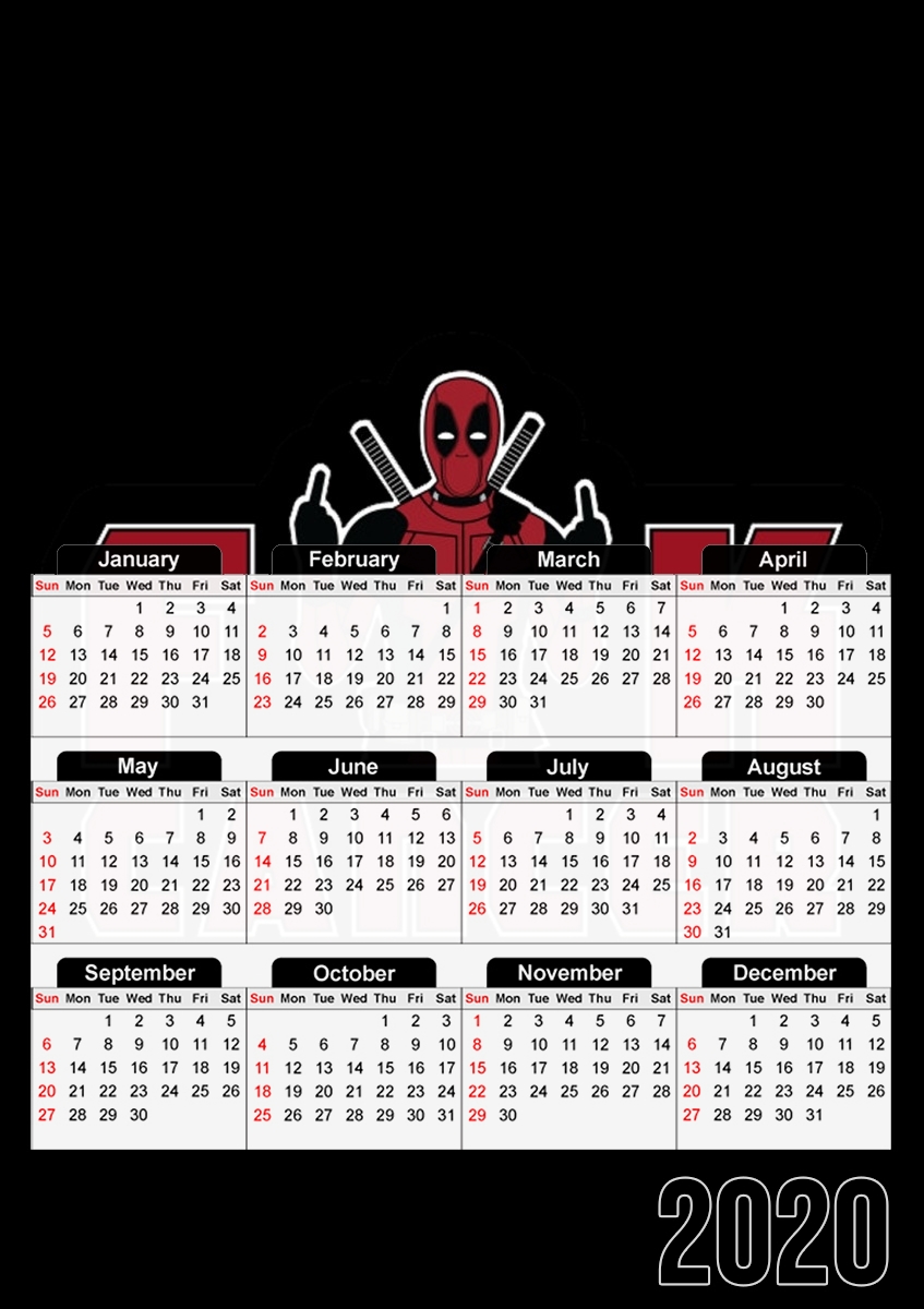  Fuck Cancer With Deadpool for A3 Photo Calendar 30x43cm