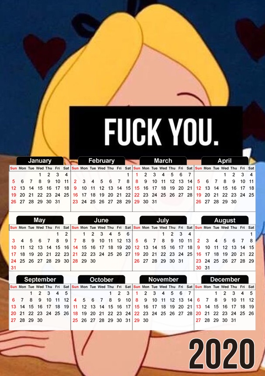  Fuck You Alice for A3 Photo Calendar 30x43cm