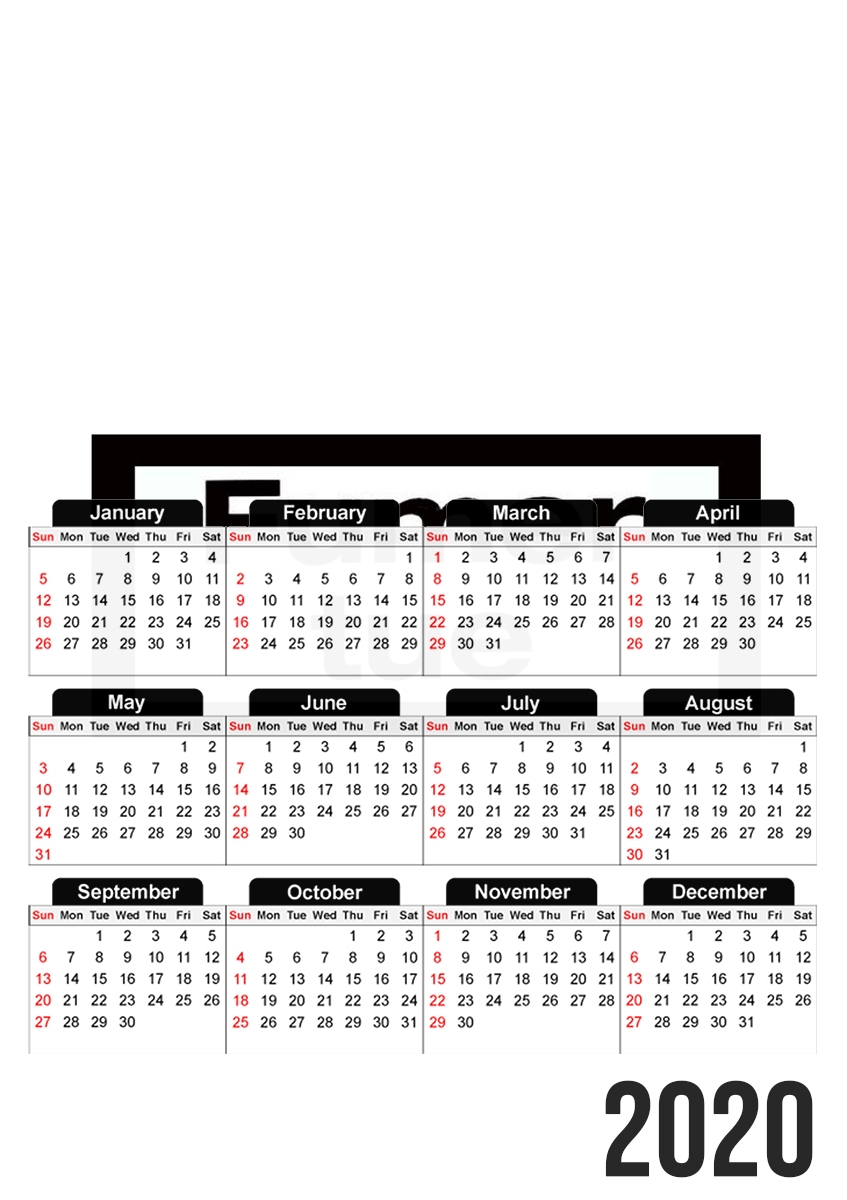  Fumer Tue for A3 Photo Calendar 30x43cm