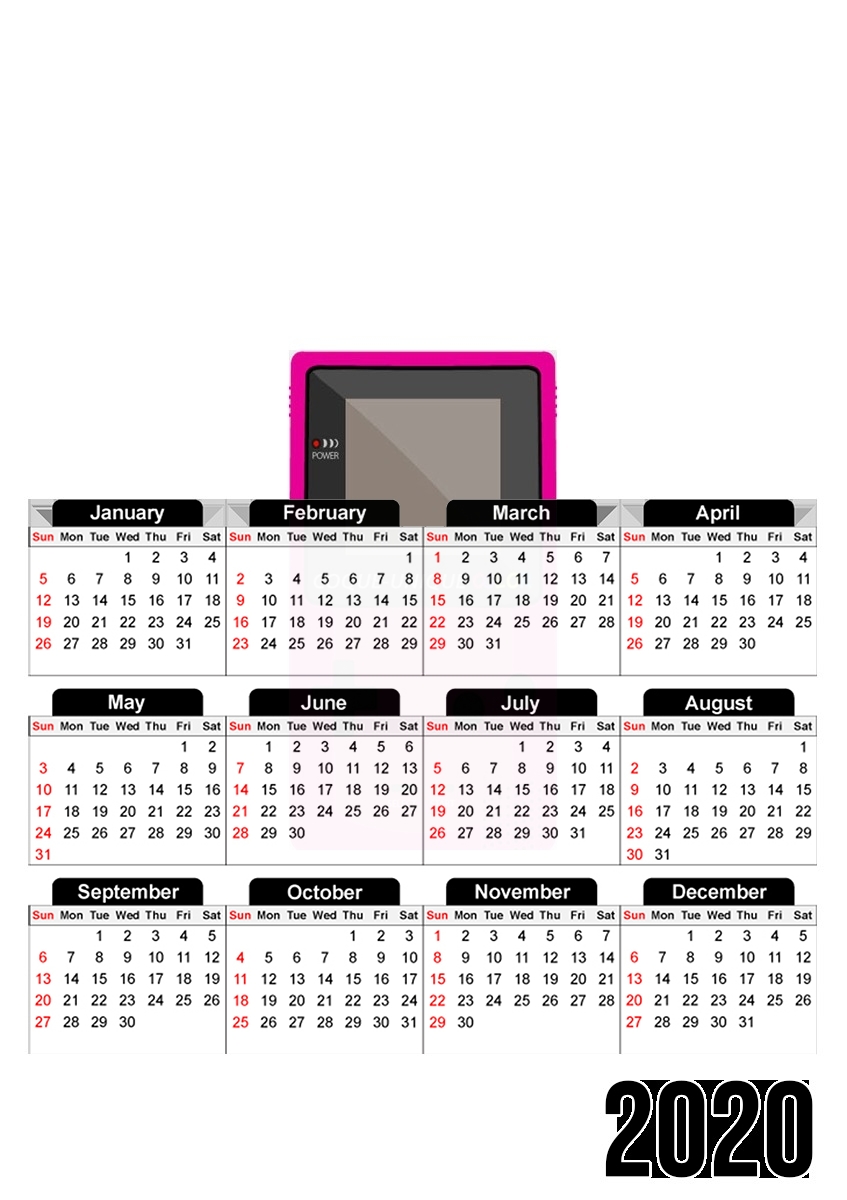  Gameboy Color Pink for A3 Photo Calendar 30x43cm