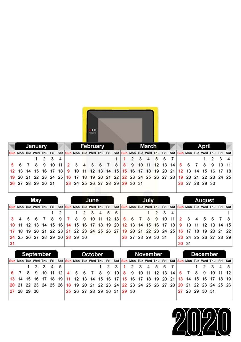  Gameboy Color Yellow for A3 Photo Calendar 30x43cm