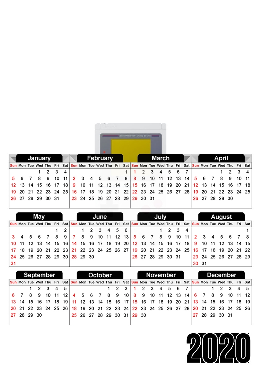  GameBoy Style for A3 Photo Calendar 30x43cm