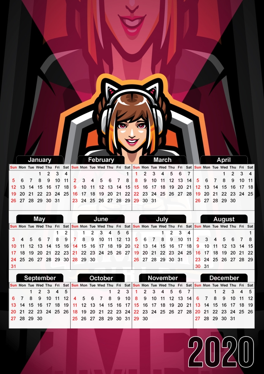  Gamers Girls for A3 Photo Calendar 30x43cm