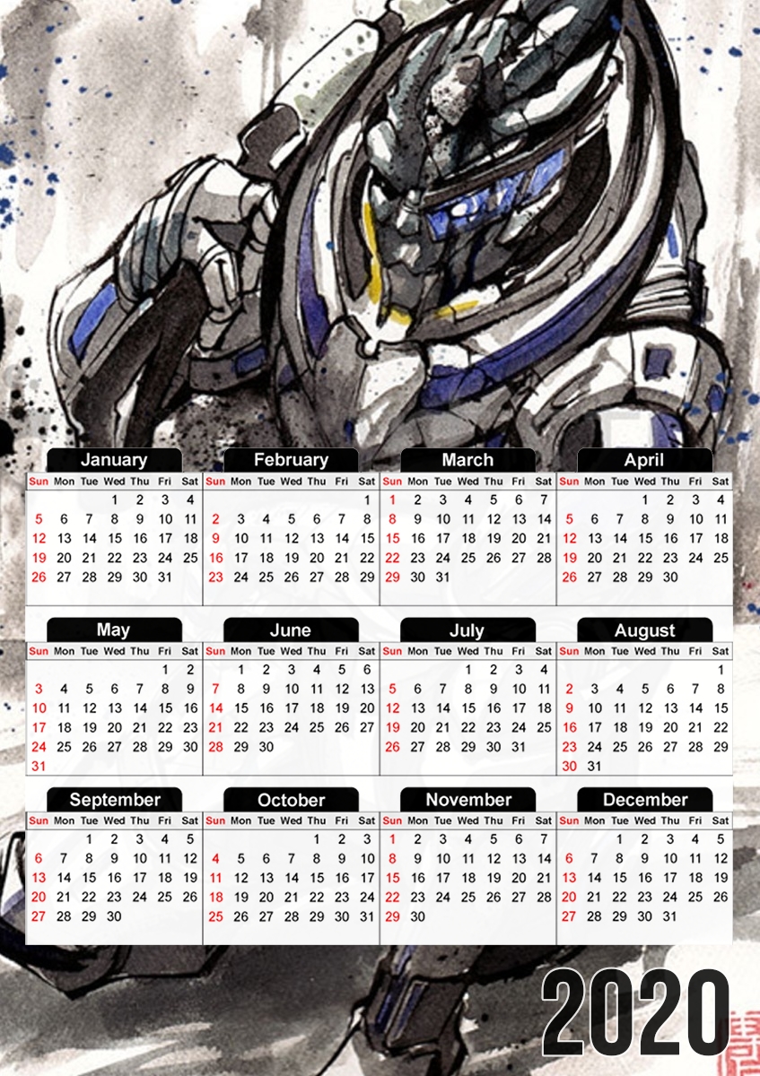  Garrus Vakarian Mass Effect Art for A3 Photo Calendar 30x43cm