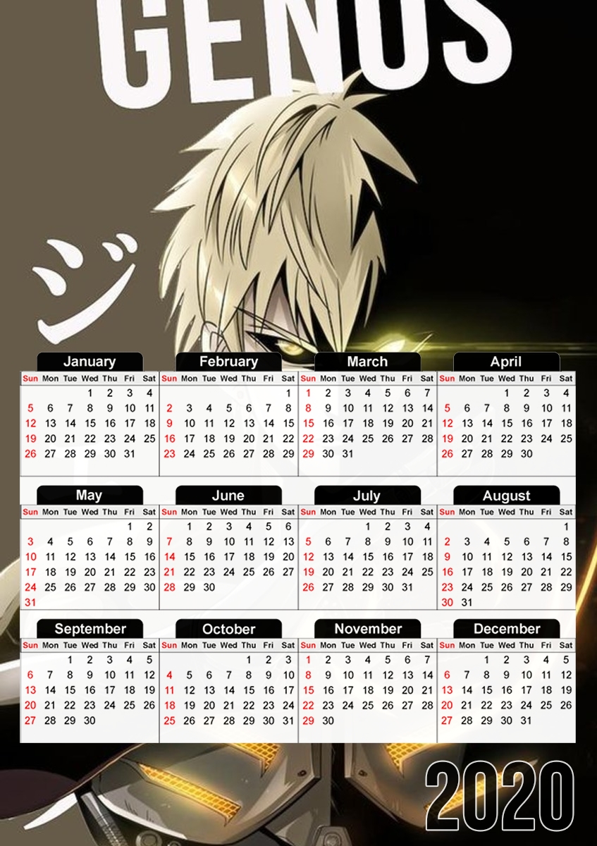  Genos one punch man for A3 Photo Calendar 30x43cm