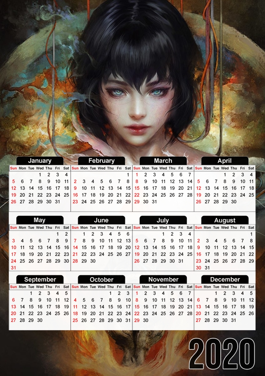  Ghost in the shell Fan Art for A3 Photo Calendar 30x43cm