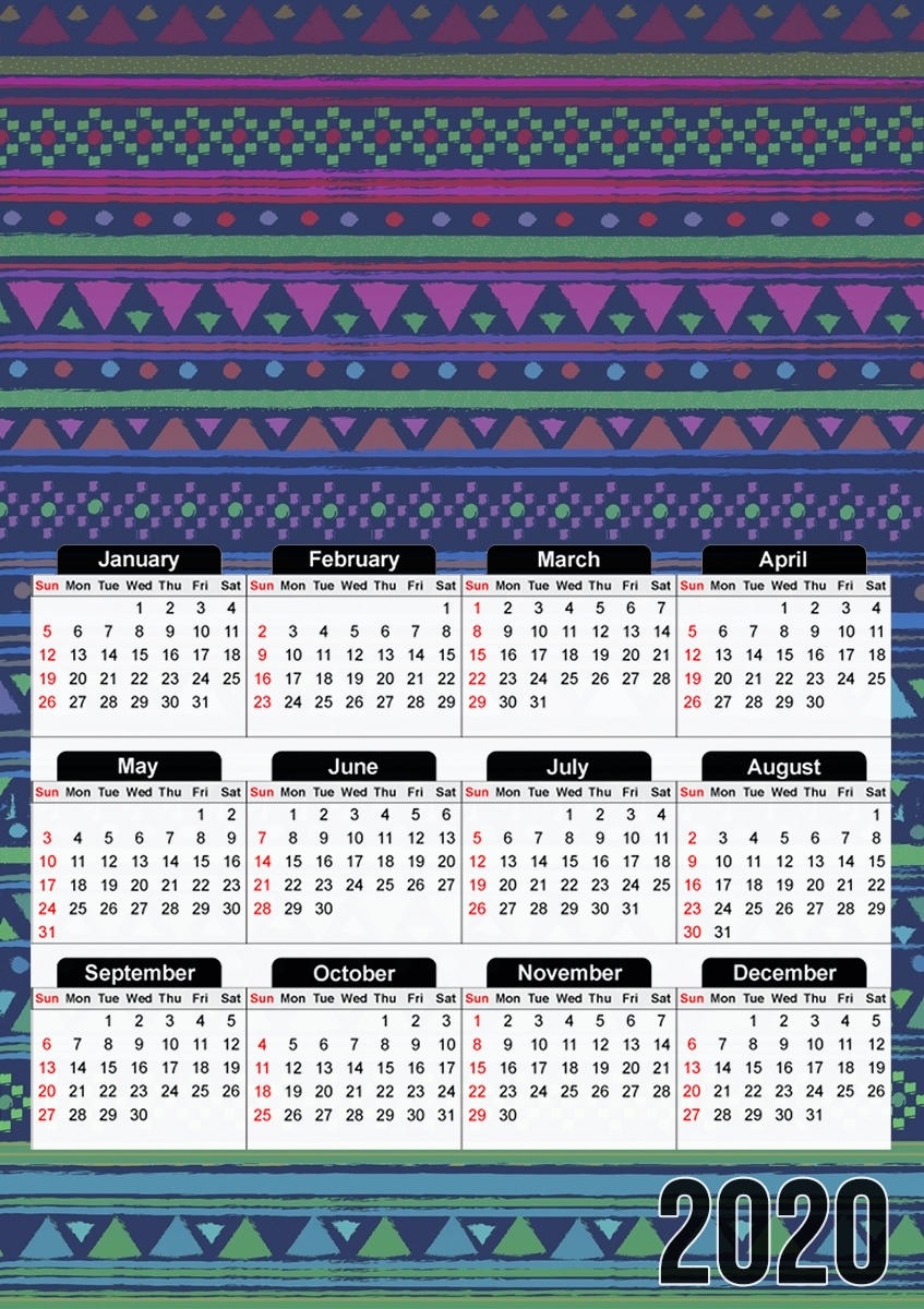  GIRLY AZTEC for A3 Photo Calendar 30x43cm