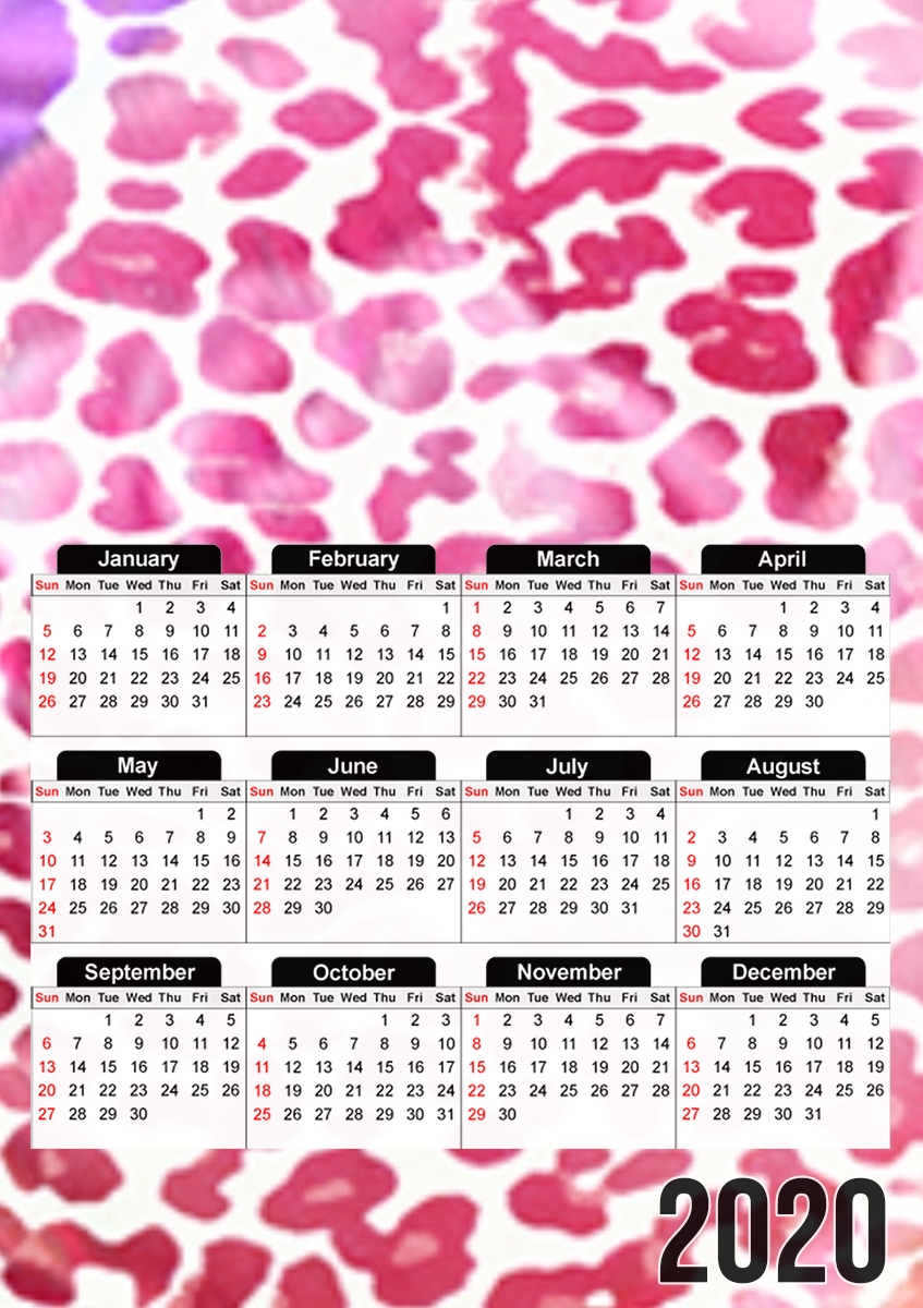  GIRLY LEOPARD for A3 Photo Calendar 30x43cm