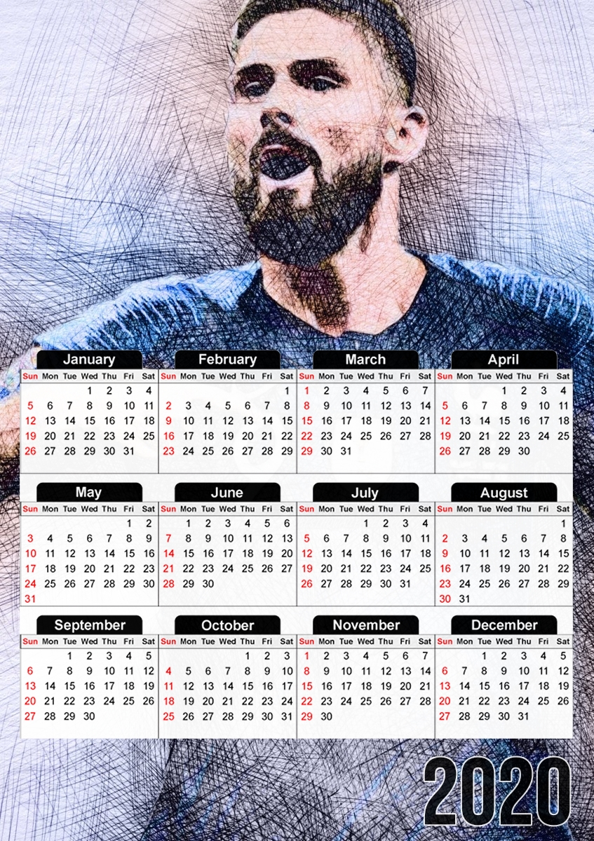  Giroud The French Striker for A3 Photo Calendar 30x43cm