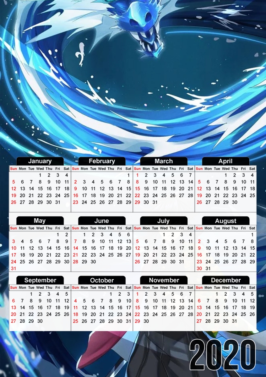  Giyu tomioka water power for A3 Photo Calendar 30x43cm