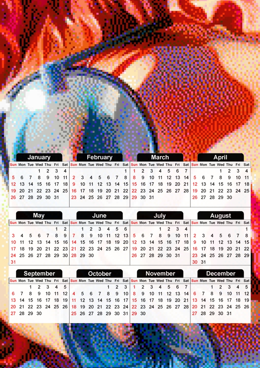  Glasses Summer V5 for A3 Photo Calendar 30x43cm