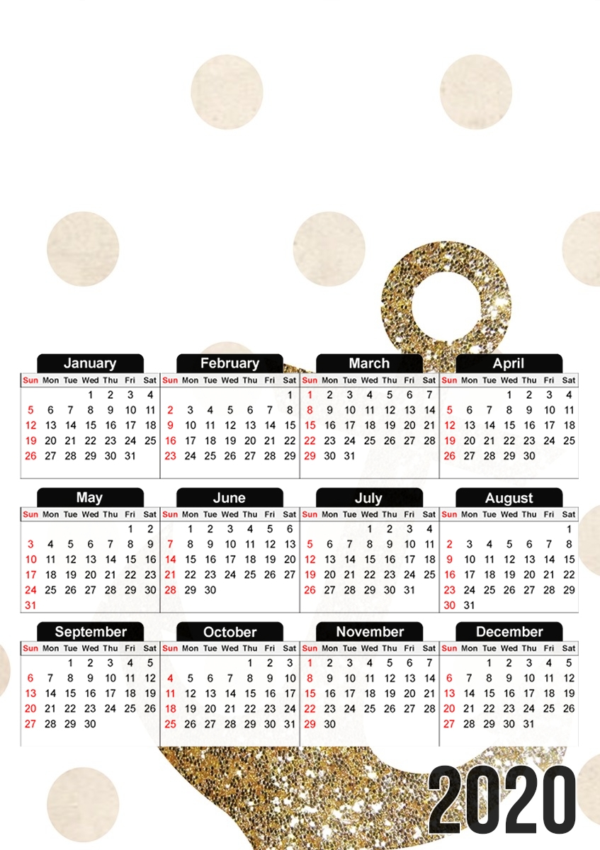  Glitter Anchor and dots in gold for A3 Photo Calendar 30x43cm