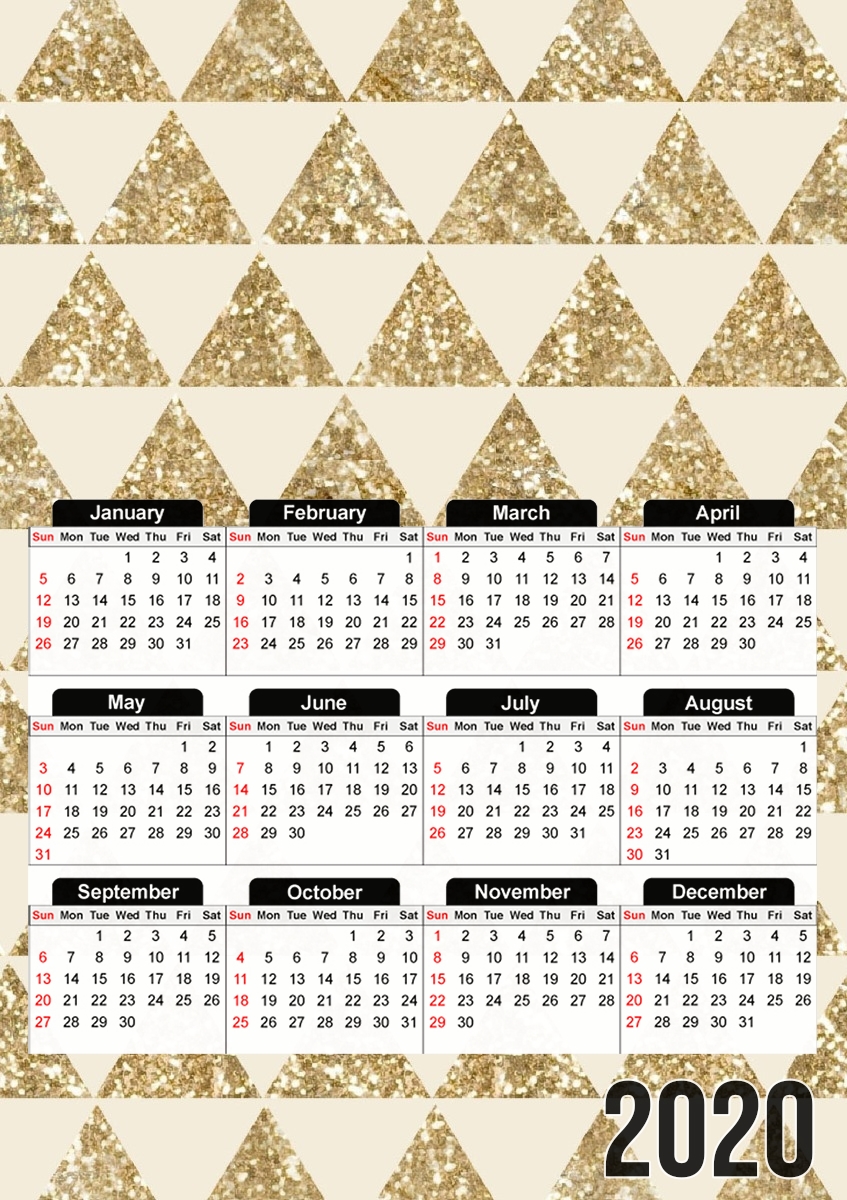  Glitter Triangles in Gold for A3 Photo Calendar 30x43cm