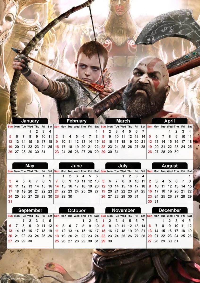  God Of war for A3 Photo Calendar 30x43cm