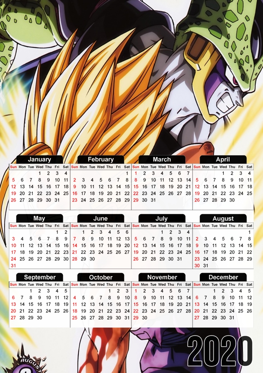  Gohan versus Cell for A3 Photo Calendar 30x43cm