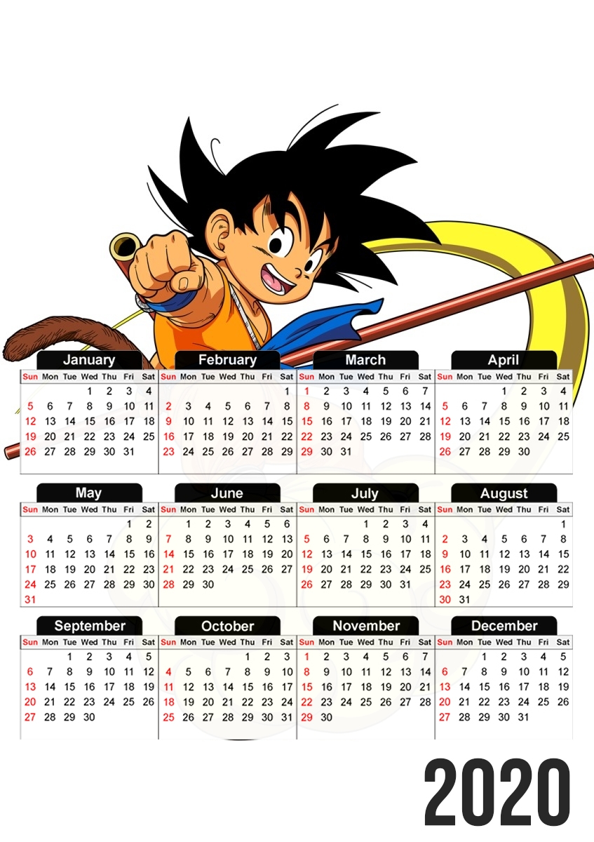  Goku Kid on Cloud GT for A3 Photo Calendar 30x43cm