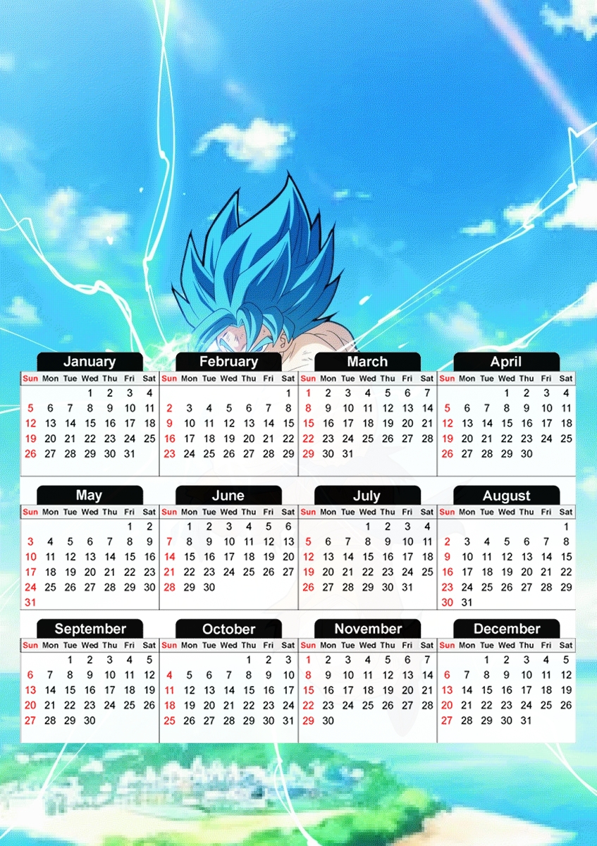  Goku Powerful for A3 Photo Calendar 30x43cm