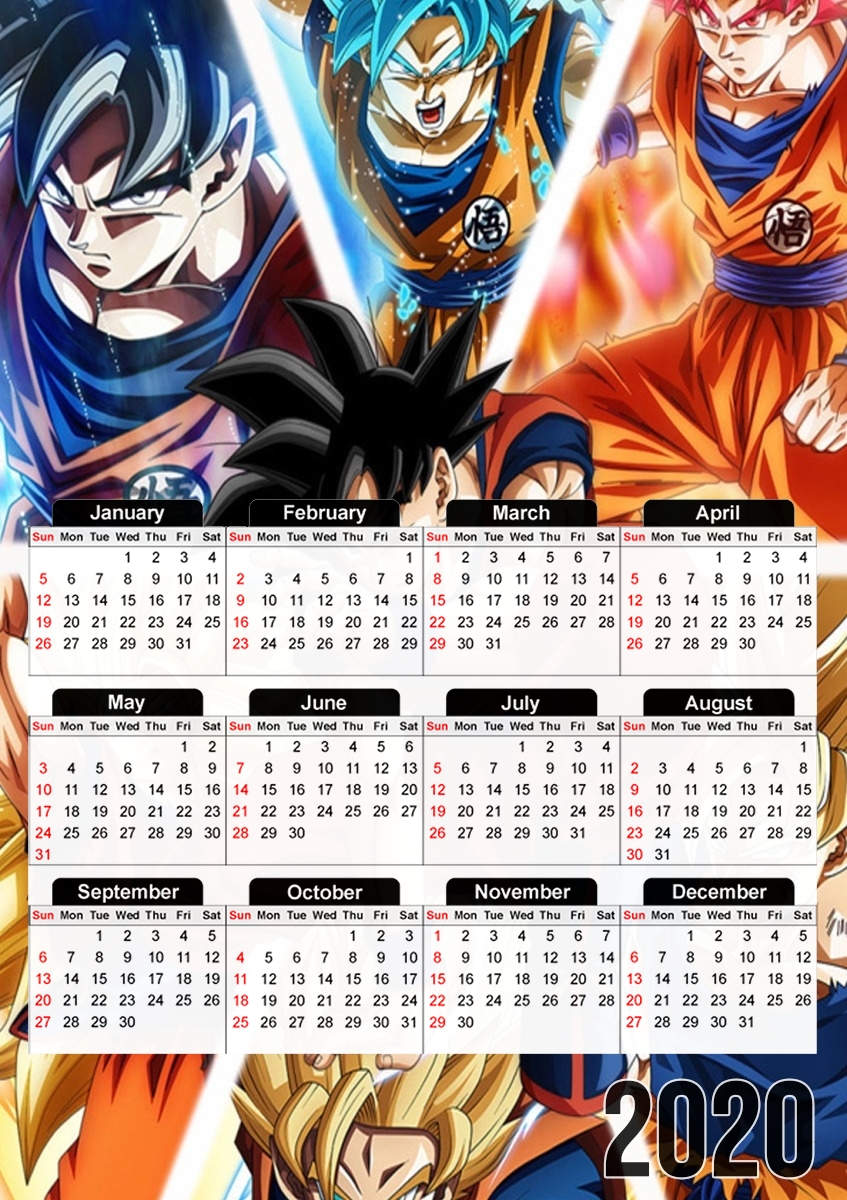  Goku Ultra Instinct for A3 Photo Calendar 30x43cm