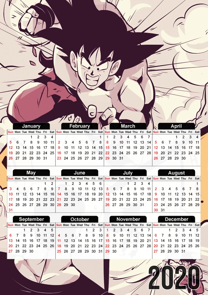  Goku vs superman for A3 Photo Calendar 30x43cm