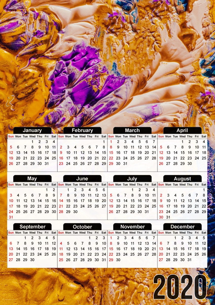  Gold and Purple Paint for A3 Photo Calendar 30x43cm