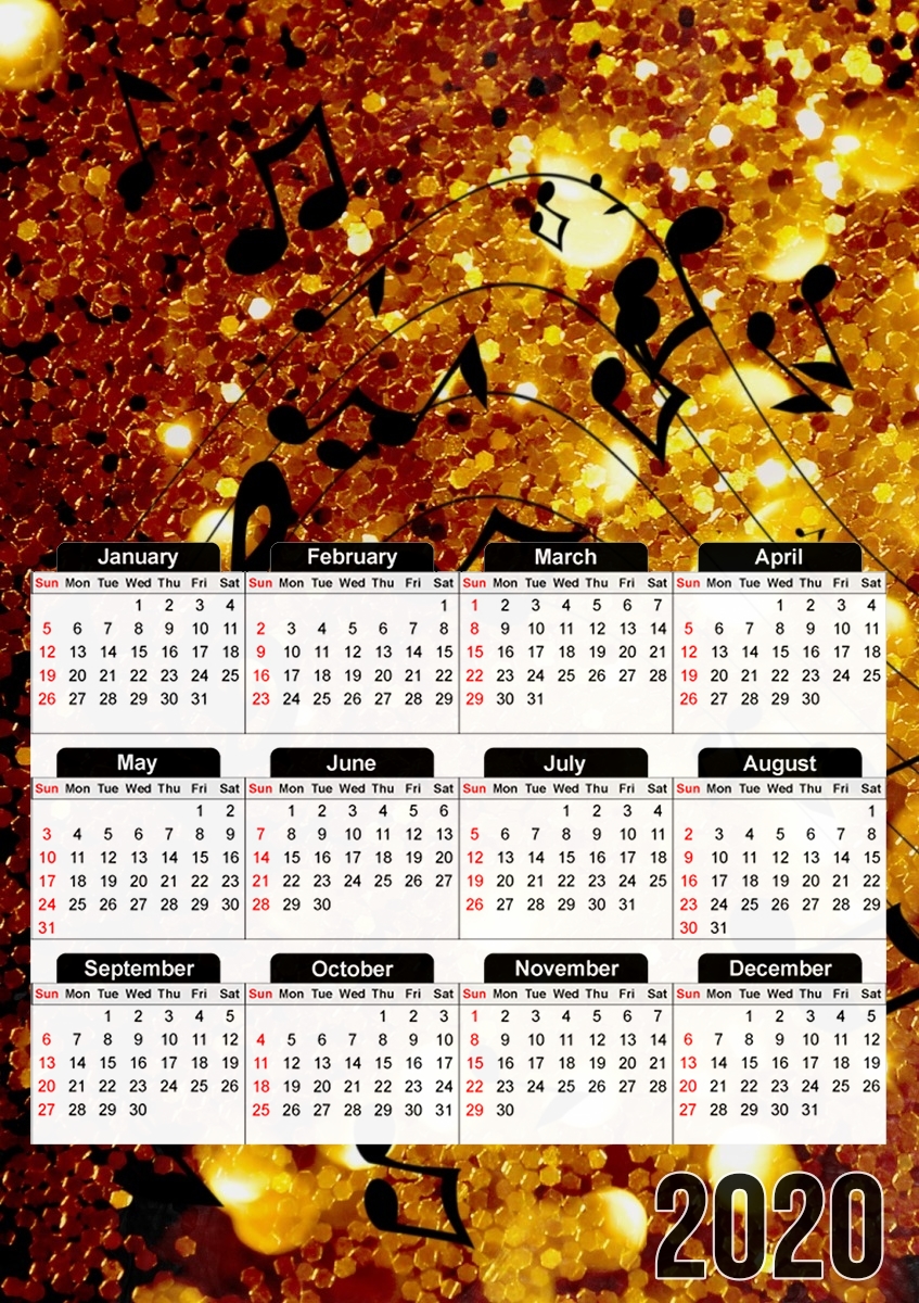  Golden Music for A3 Photo Calendar 30x43cm