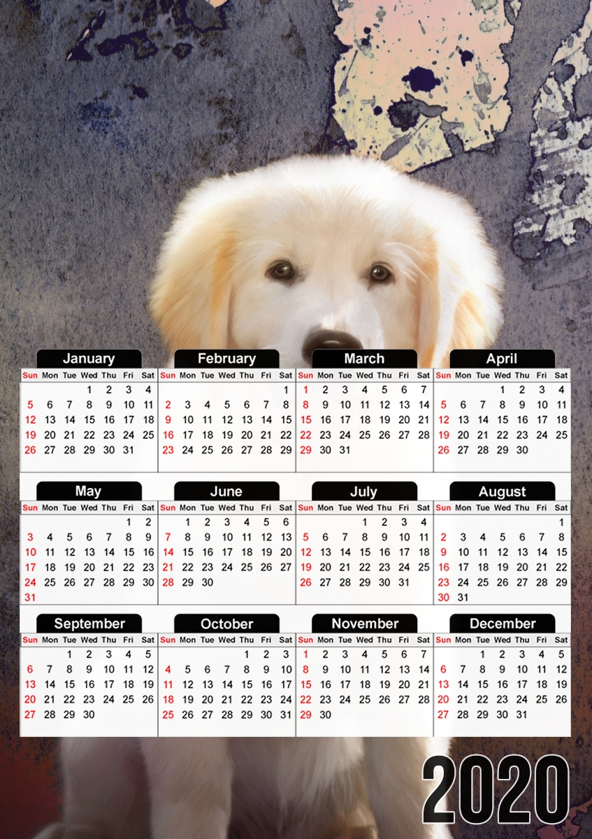  Golden Retriever Puppy for A3 Photo Calendar 30x43cm