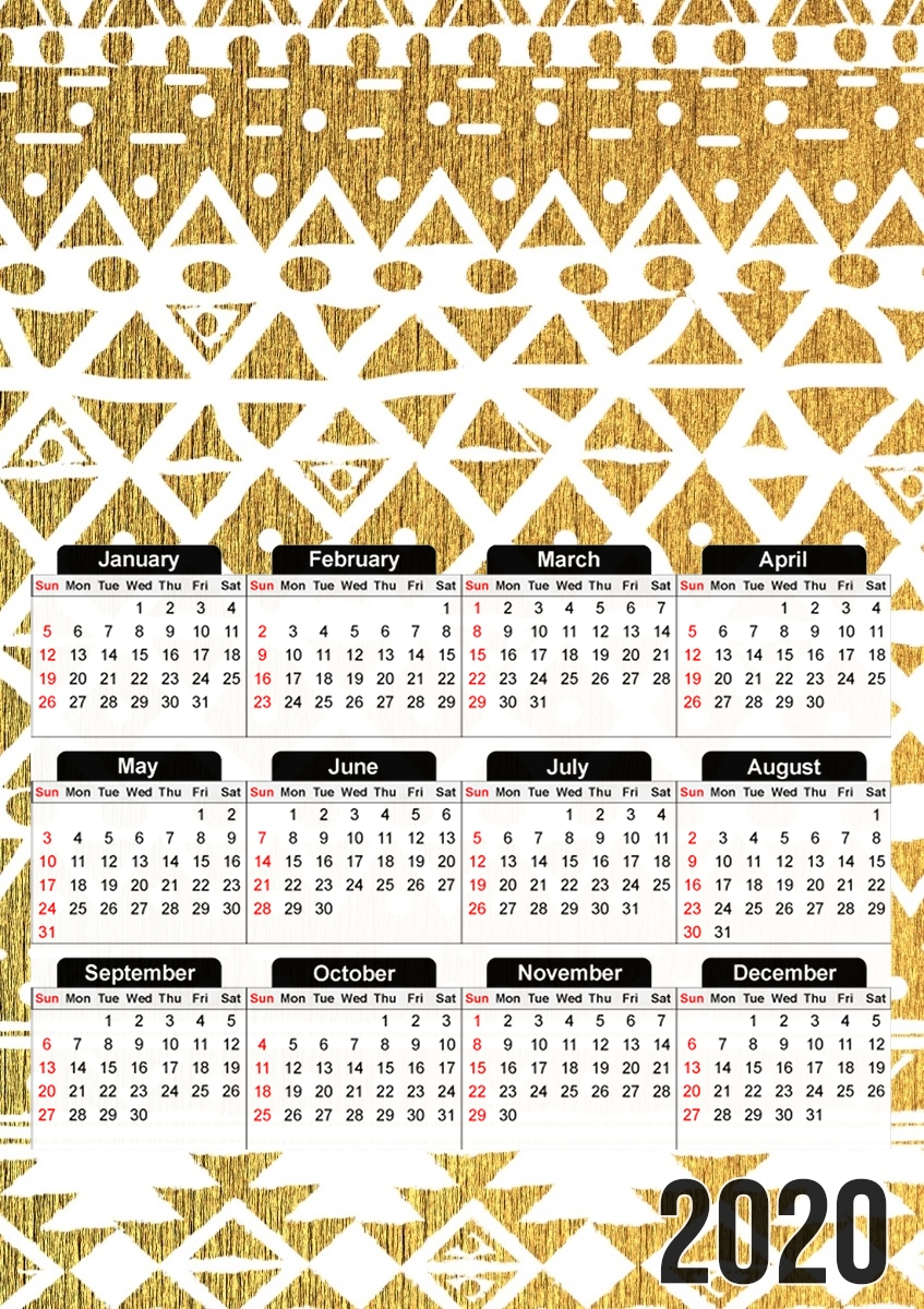  GOLDEN TRIBAL for A3 Photo Calendar 30x43cm