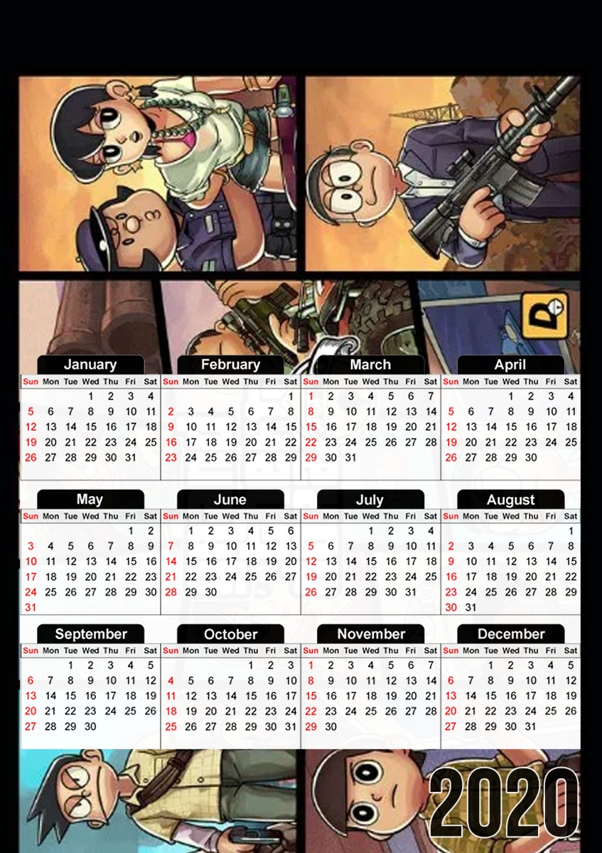  grand theft doraemon for A3 Photo Calendar 30x43cm