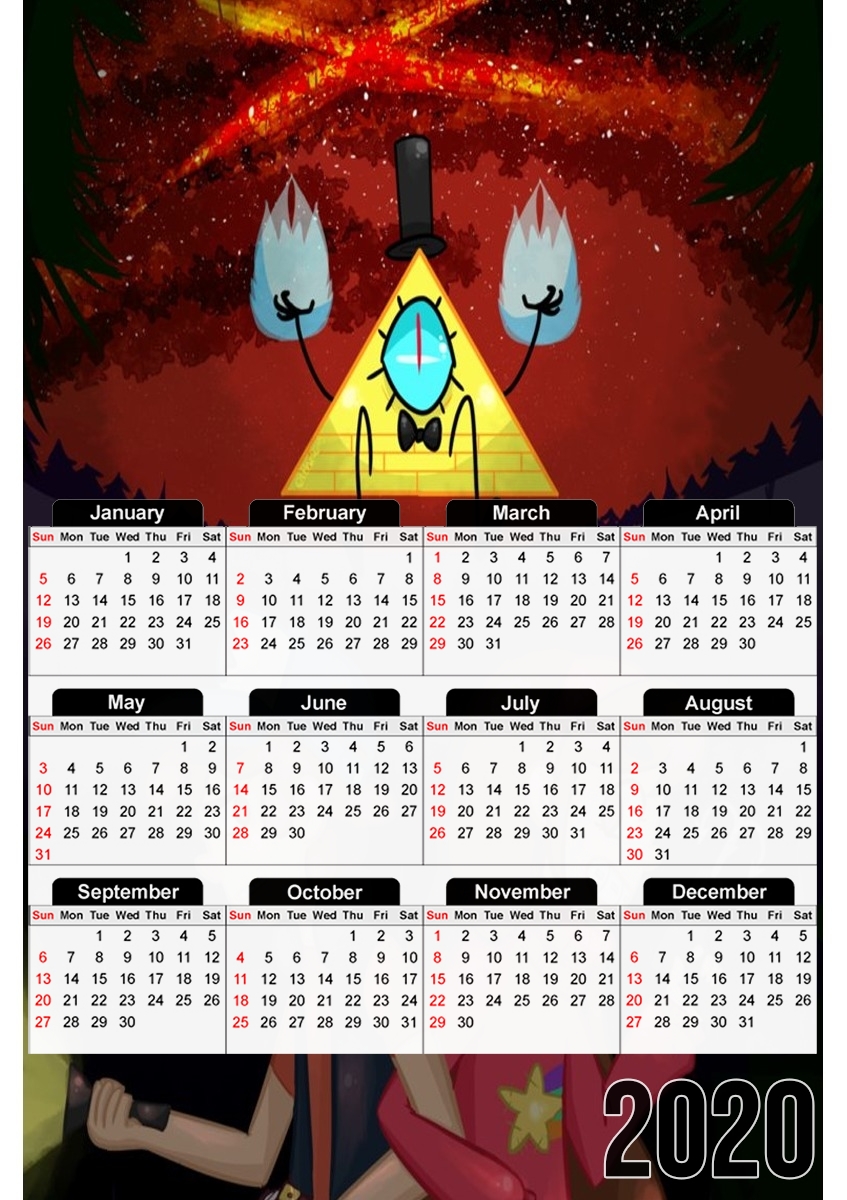  Gravity Falls Monster bill cipher Wheel for A3 Photo Calendar 30x43cm