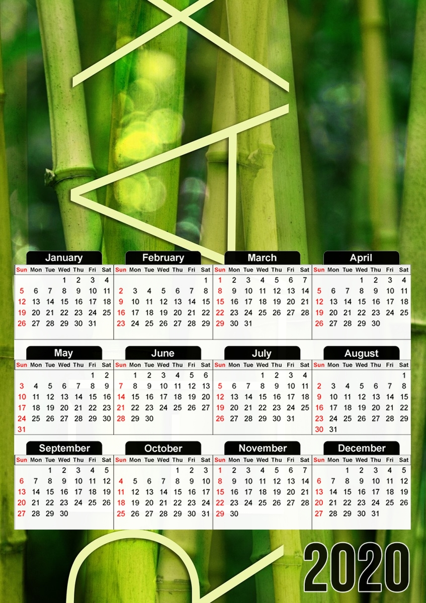  green bamboo for A3 Photo Calendar 30x43cm