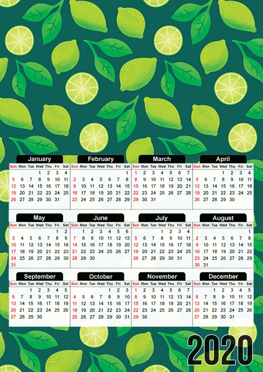  Green Citrus Cocktail for A3 Photo Calendar 30x43cm