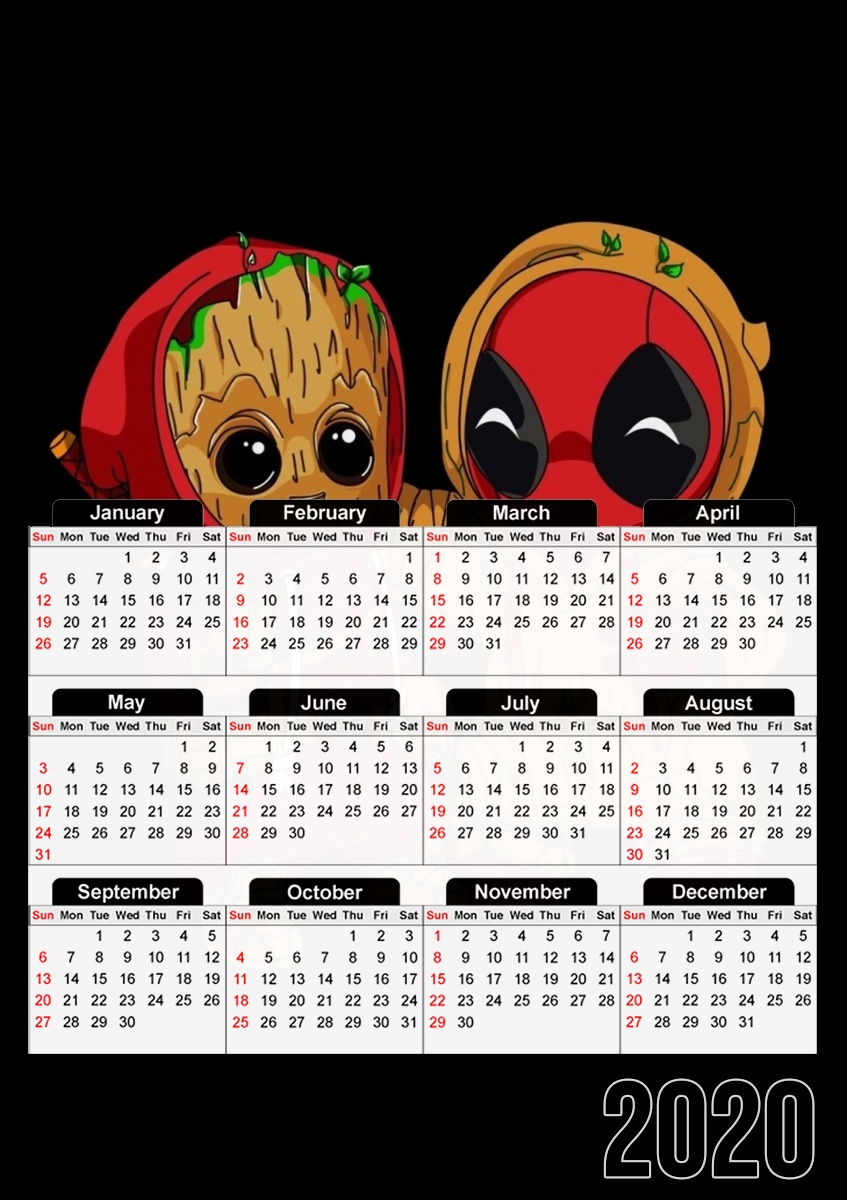  Groot x Deadpool for A3 Photo Calendar 30x43cm