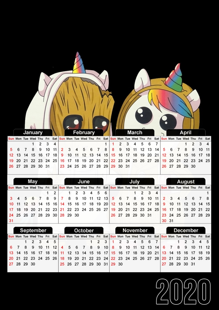  Groot x Unicorn for A3 Photo Calendar 30x43cm