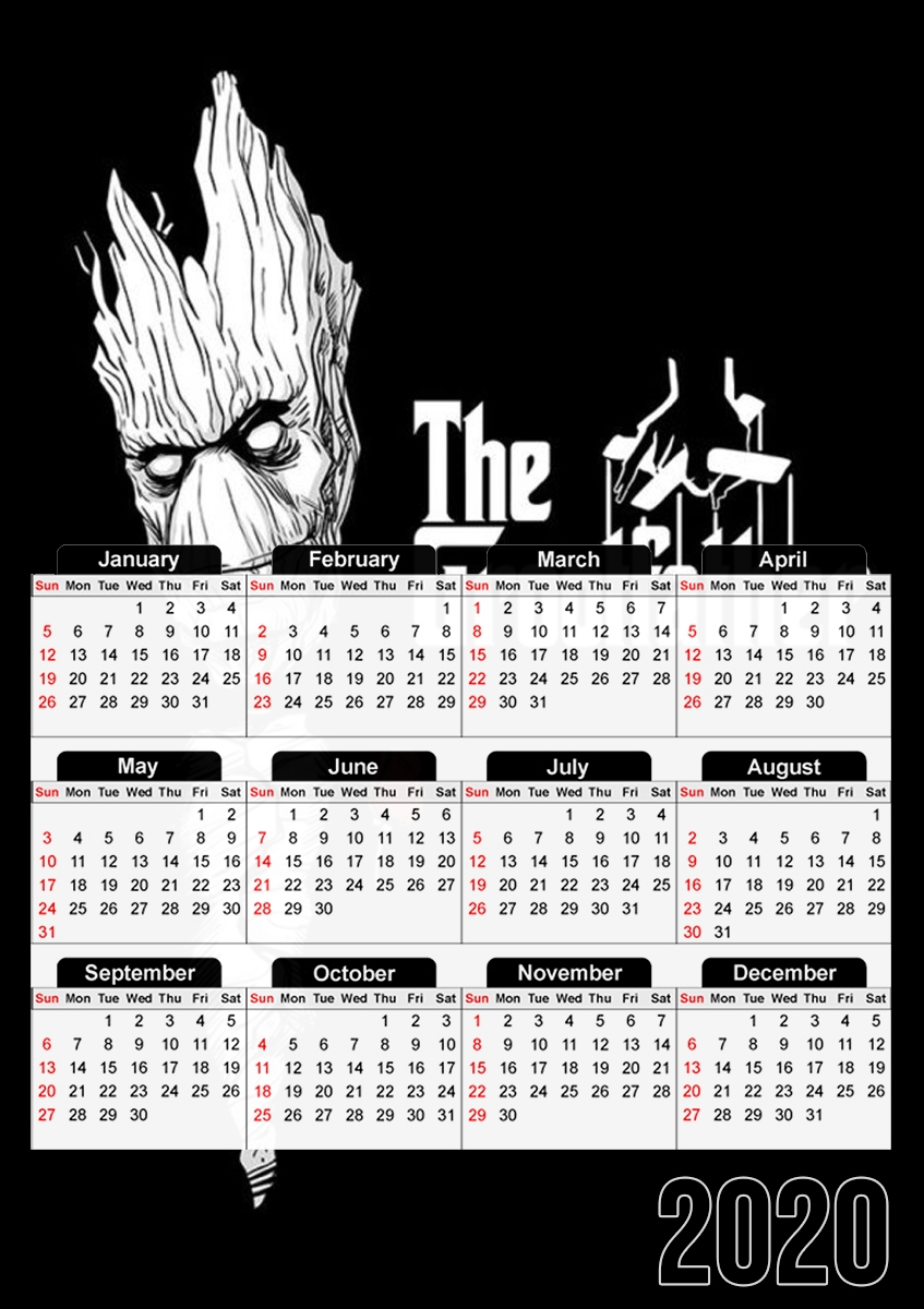  GrootFather is Groot x GodFather for A3 Photo Calendar 30x43cm