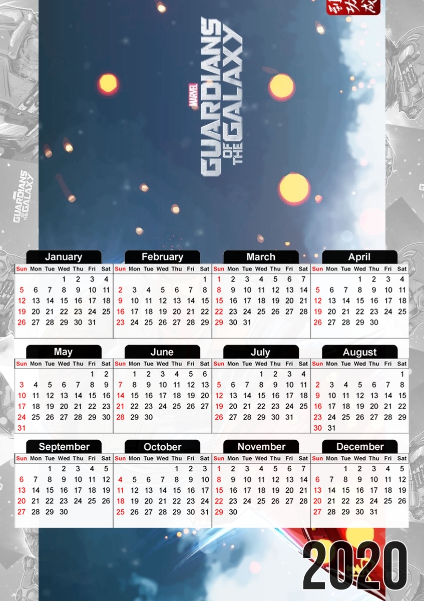  Guardians of the Galaxy: Star-Lord for A3 Photo Calendar 30x43cm