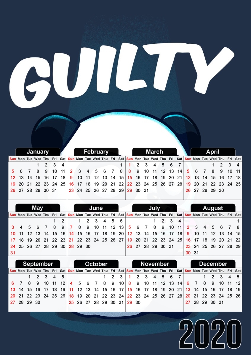  Guilty Panda for A3 Photo Calendar 30x43cm