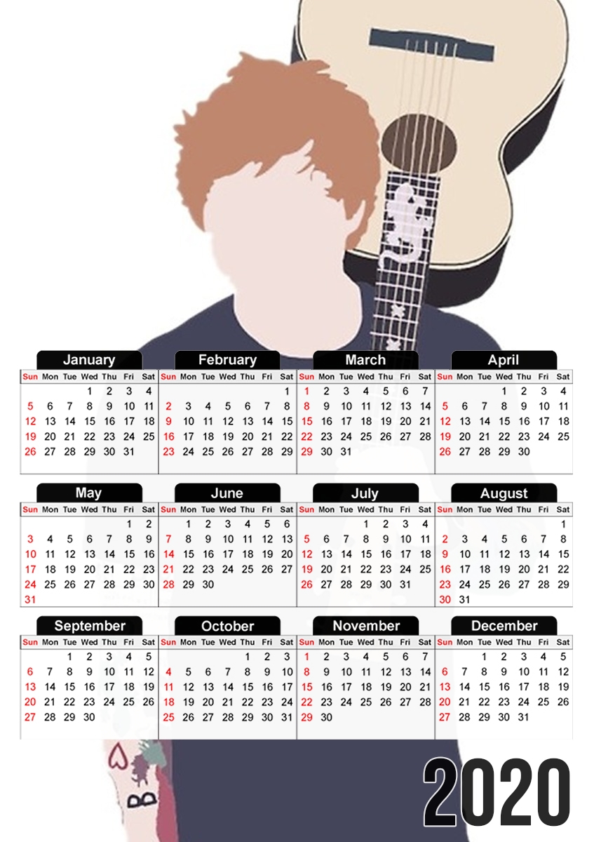  Guitarist Ed for A3 Photo Calendar 30x43cm