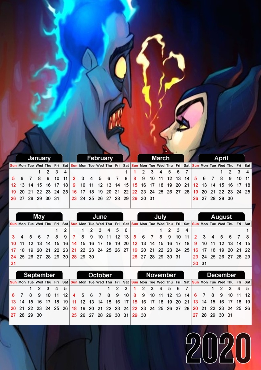  Hades x Maleficent for A3 Photo Calendar 30x43cm