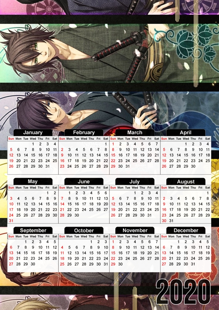  Hakuouki for A3 Photo Calendar 30x43cm