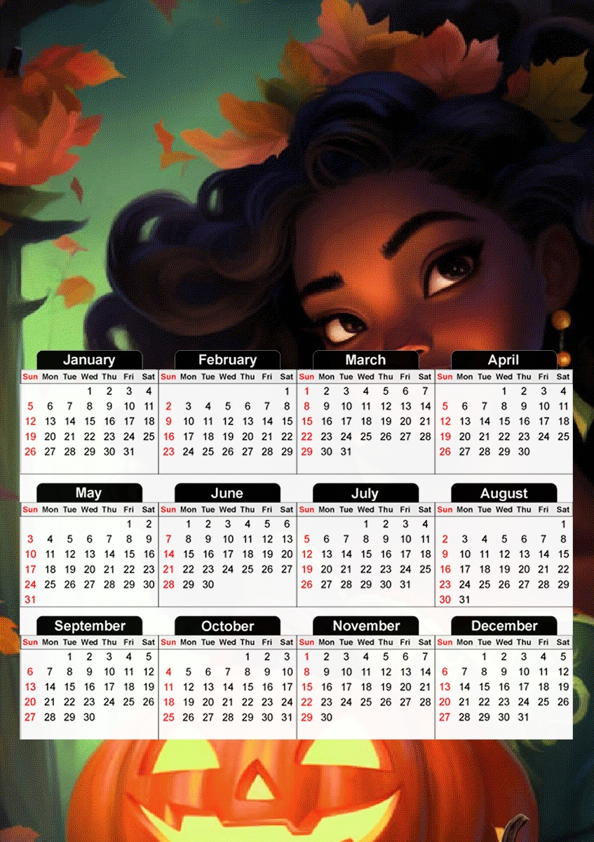  Halloween Princess V3 for A3 Photo Calendar 30x43cm