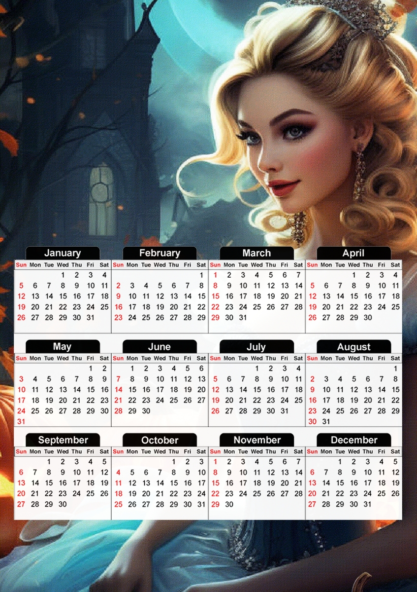  Halloween Princess V6 for A3 Photo Calendar 30x43cm