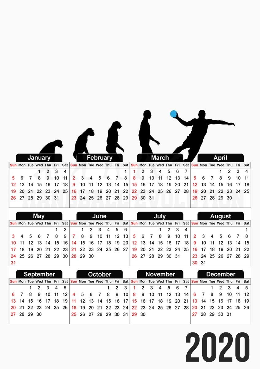  Handball Evolution for A3 Photo Calendar 30x43cm