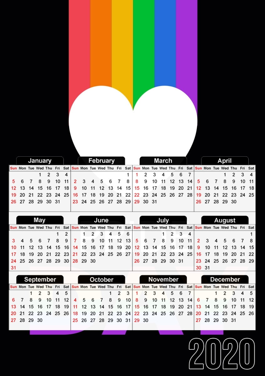  Happy pride day for A3 Photo Calendar 30x43cm