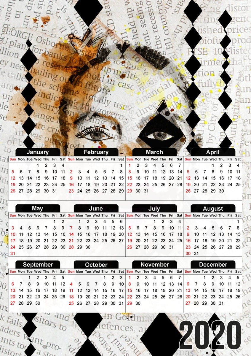  Harlequinn for A3 Photo Calendar 30x43cm