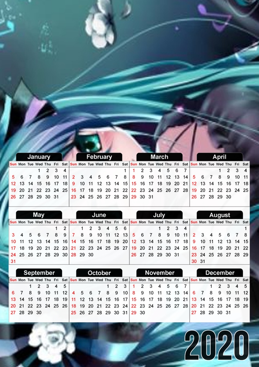  Hatsune Miku Sadness for A3 Photo Calendar 30x43cm